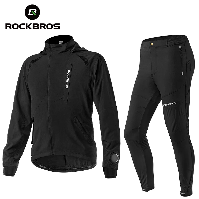 Rrongwn Set di abbigliamento sportivo da uomo, a maniche