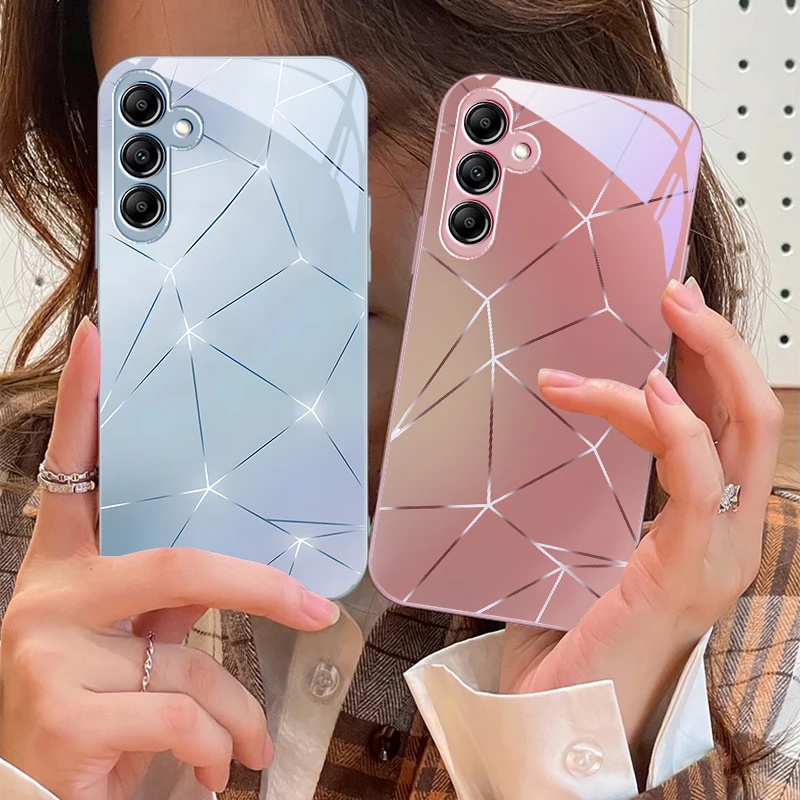 Lingge Dazzling Light Glass Phone Case
