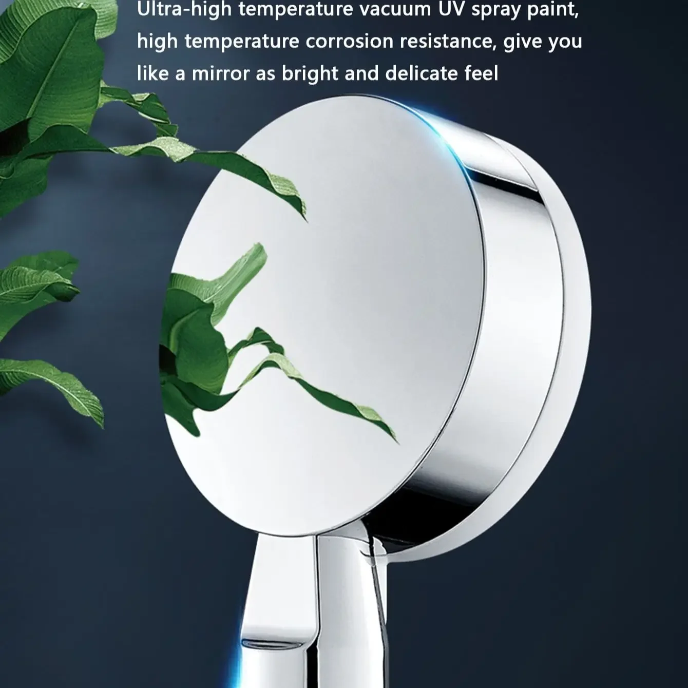 1pc Universal Shower Head - Adjustable Five speed boost  Water Saving,  Silvery Finish, Bathroom Accessories