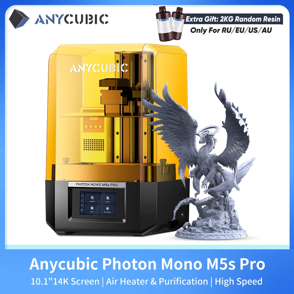 

ANYCUBIC Photon Mono M5s Pro 10.1'' 14K High Speed SLA LCD Resin 3D Printer Leveling Free 150mm/h Printing Size 218*123*200mm