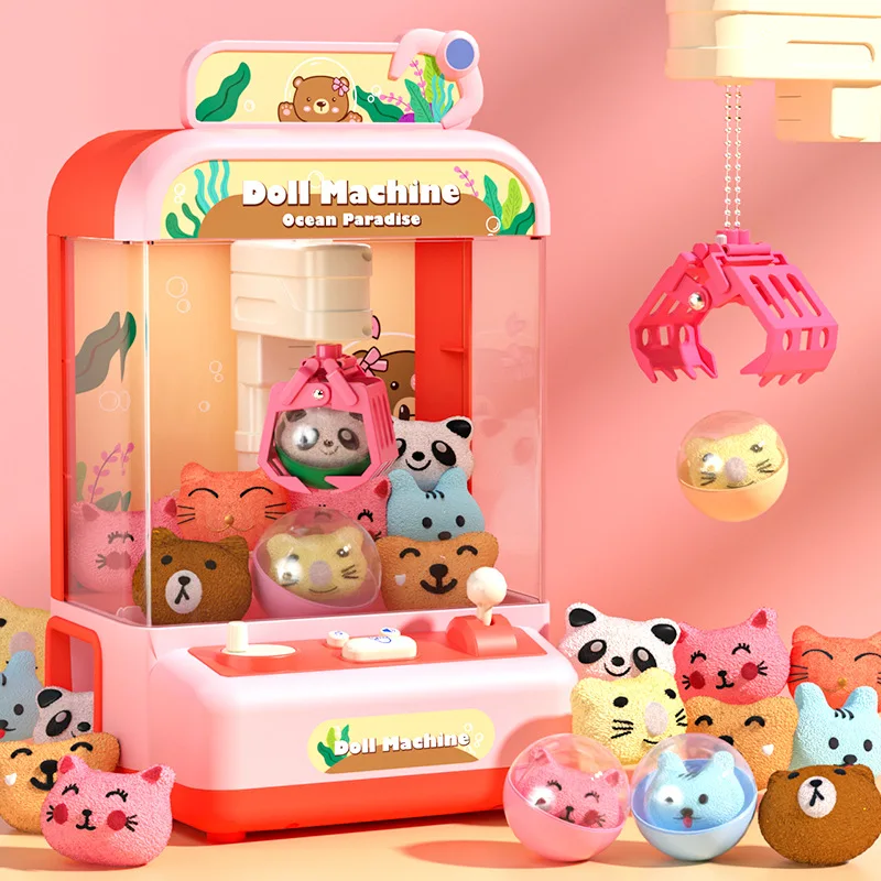 Mini Claw Machine for Kids Toys Automatic Coin Operated Crane Dolls Game Arcade Machines Children Interactive Toy Birthday Gifts