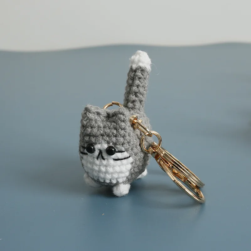 Small Cat Crochet Keychain Handmaking Crochet Cute Kitten Keyrings For Bag Pendant Knitting Animal Doll Keychain For Gift Custom 25 Sc0aea37e10cd4c0192f2d8495c2a6ce5C
