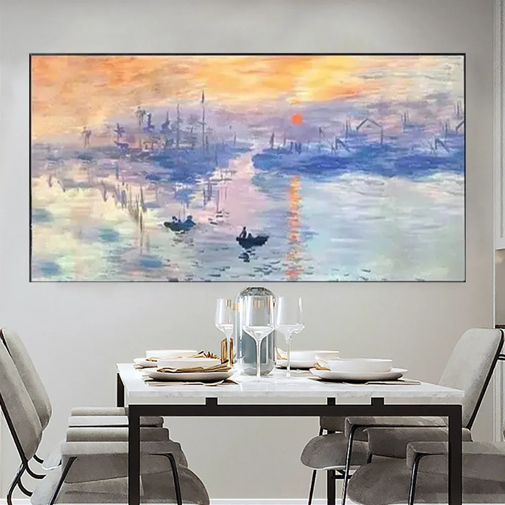 

Pure Handmade Boat, Seascape, Sunrise, Sunset, Oil Painting, Abstract, Modern Fashion, Minimalist Poster, Room, Home Art, Wall