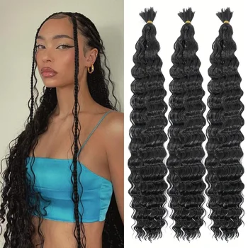 1/3/7 Packs Curly Braiding Hair Ocean Wave Crochet Hair 18/24/30 Inch Curly Crochet Hair Wavy Water Wave Braiding Hair Synthetic 1