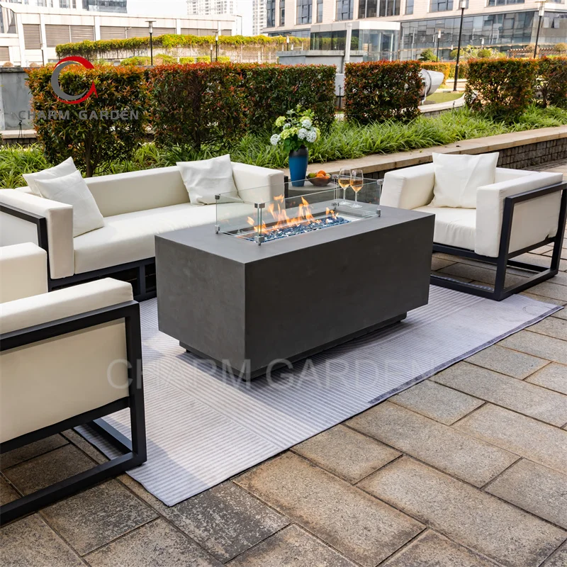 Outdoor Fireplace GAS Fire Pit Glass Fiber Reinforced Concrete Customization 20 Days LPG System Stove