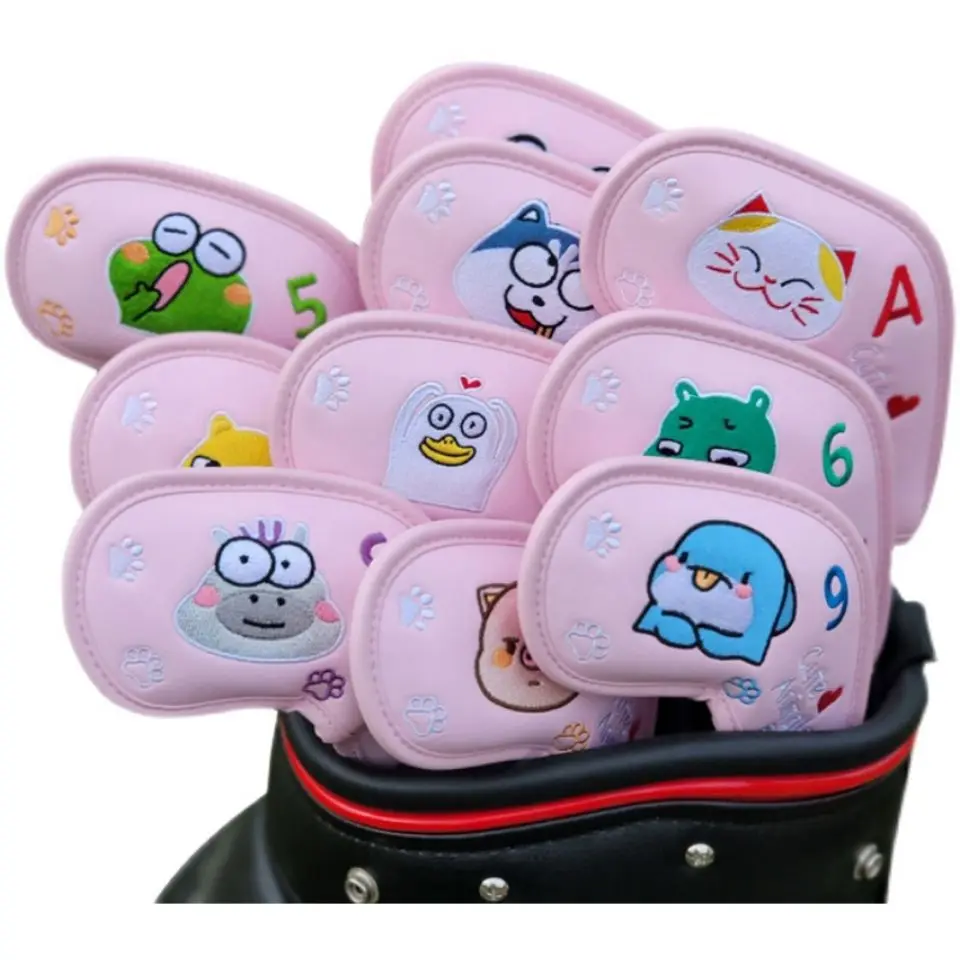 

Cute cartoon men and women universal iron cover golf club cover club head cover ball head protective cap cover