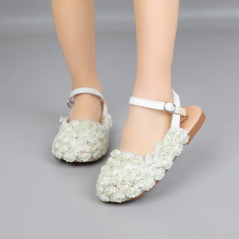 Mädchen halbe Sandalen Kinder Prinzessin Blumen Kleid Schuhe Mode einfache Sommer Kinder Wohnung Mary Jane Schuhe für Party Hochzeit – Detail 14
