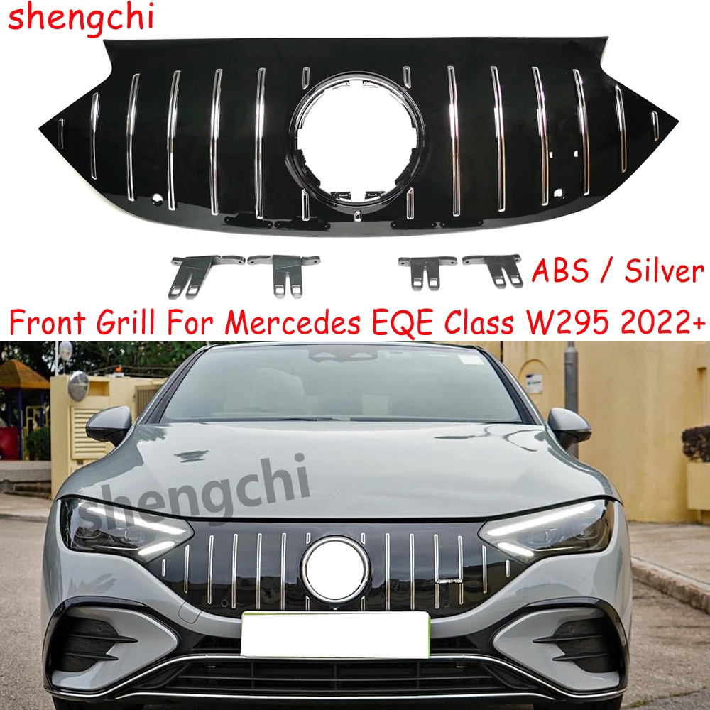 

V295 Front GT Style Silver Grille Mesh for Mercedes Benz EQE Class W295 EQE350 EQE500 EQE300 EQE43 EQE53 2022+ ,Not for EQESUV