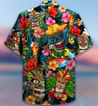 2024 Loose Breathable 3d Print Trendy Cool Fashion Hawaiian Shirts Beach Party Tops Short Sleeves Summer Men's Shirts 2