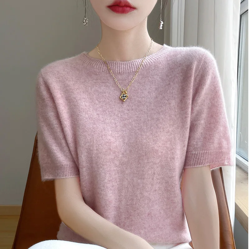 Women Sweater New Cashmere Short sleeve sweater Women O-Neck Pullover Autumn And Winter