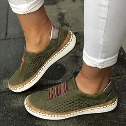 Customizable Women's Casual Sneakers - Tailor-made Flats - 34 (Green)
