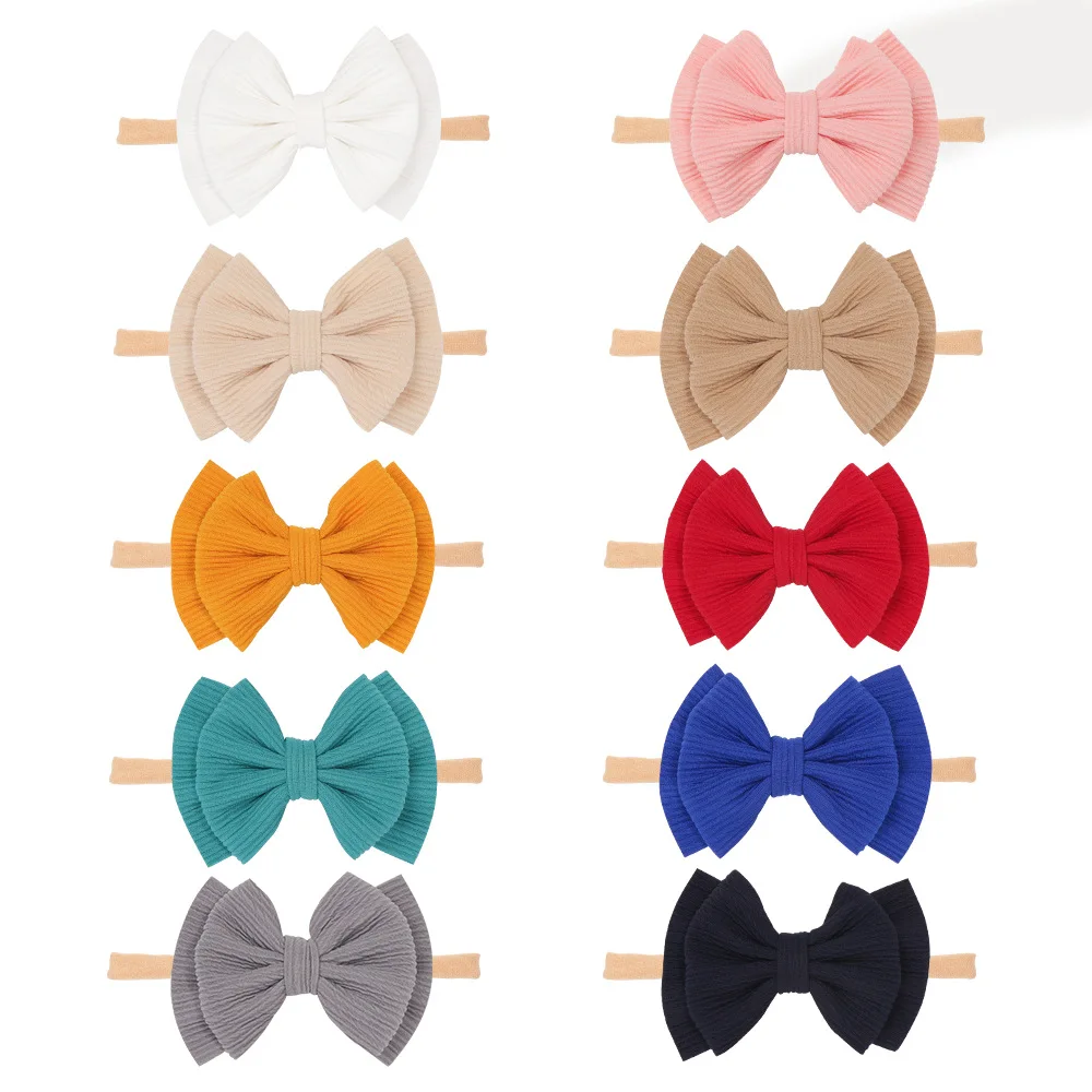Kids Headbands Big Bow Elastic Headwear Headdress for Baby Boys Girls Hairband Newborn Toddler Hair Band Accessories Photo Props