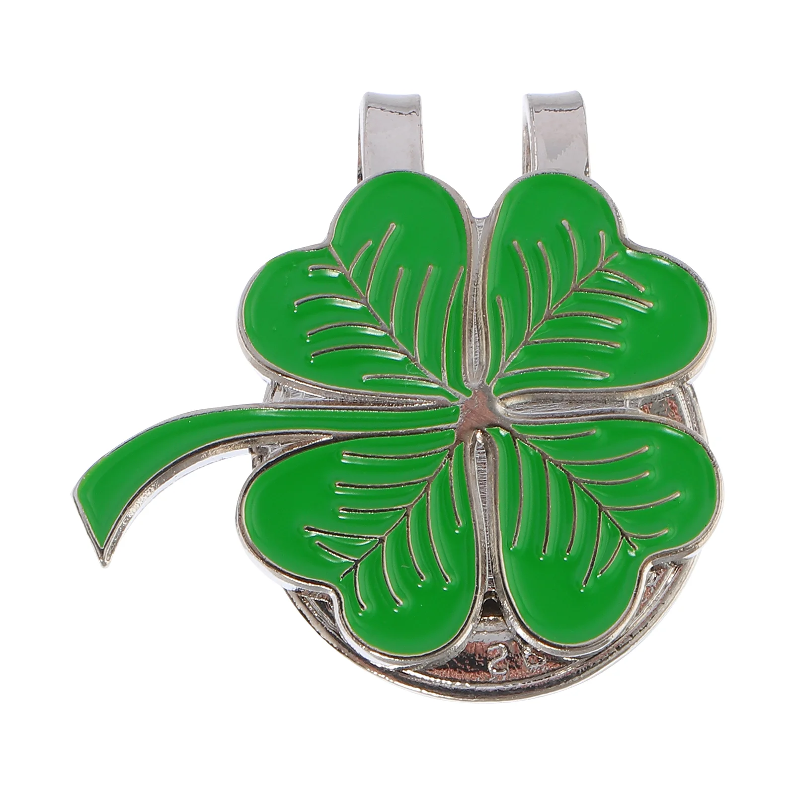 

1PC Fashion Pattern with Green Four-leaf Clovers Clip Decor for Golfing Hat