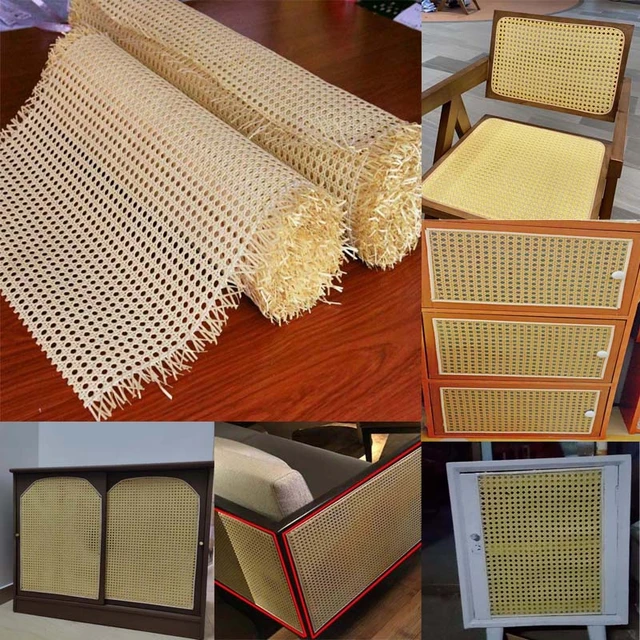 Rollo de rejilla de mimbre de plástico sintético para el hogar, Material de  reparación de mimbre de 35/40/45/50cm, para gabinete, silla, sofá, mesa y  techo - AliExpress