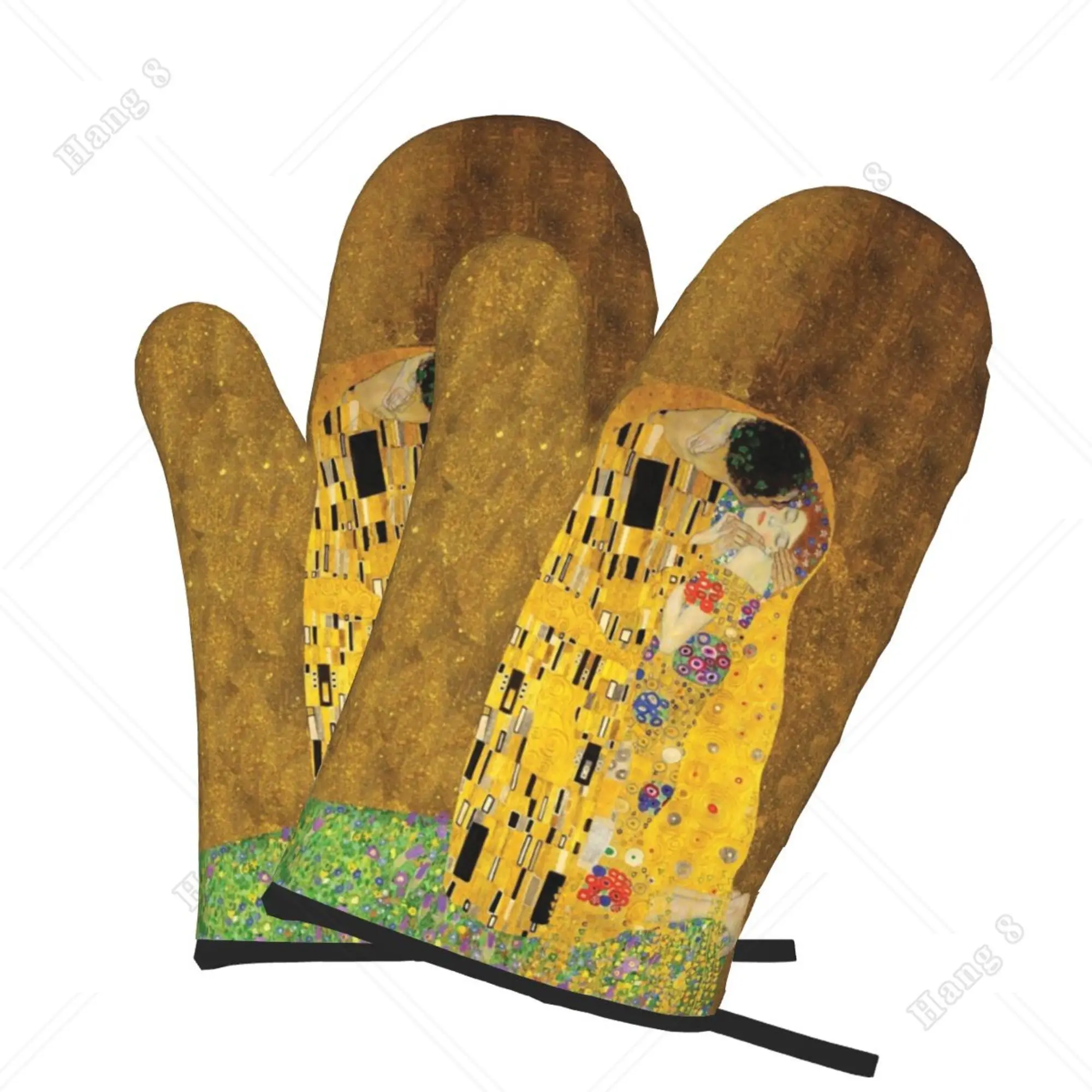 Cute Gustav Klimt Freyas Art Microwave Gloves Bbq Gloves for Women Men Oven Prevent Heat Holder One Size Print Pattern