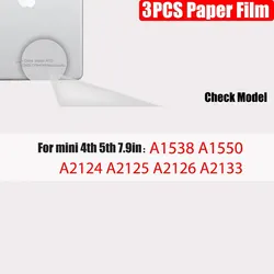 3-Pack Paper-Feel Screen Protector for Tablets - Matte Finish, Anti-Glare, No Glass (For iPad Mini 5 4)