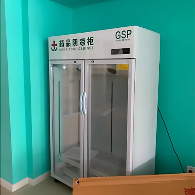 Medicine Cooler Medical Refrigerator Vertical Refrigerated Display Cabinet Pharmacy Freezer