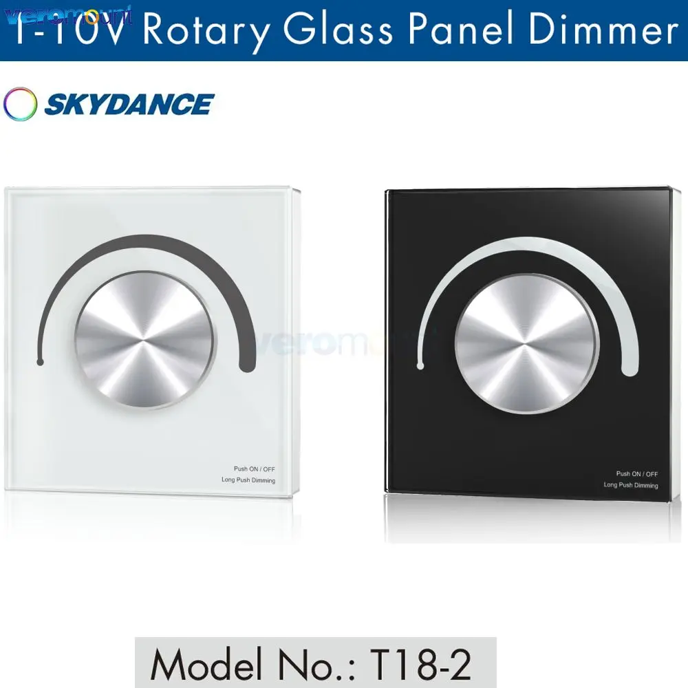 T18-2 0/1-10V Dimmer Rotante 1Ch Ac 220V 110V Pannello In Vetro Ruota Manopola Luminosità Led Dimmer Per Striscia Led Monocolore