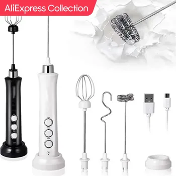 AliExpress 컬렉션 무선 충전식 전기 우유 거품기, 휴대용 폼 메이커, 라떼, 카푸치노, 핫, 3 단