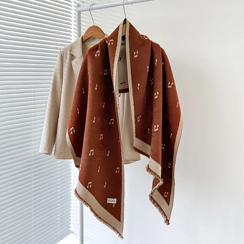 2025 Women's Luxury Cashmere Winter Shawl - Cute Allover Print Tasseled Pashmina Wrap Bandana