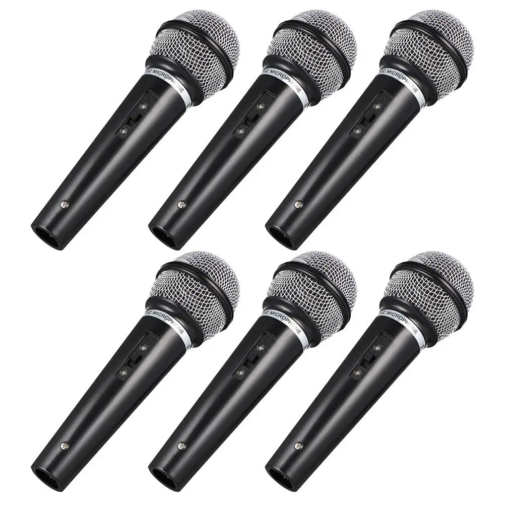 6Pcs 마이크 소품 시뮬레이션 가짜 마이크 무대 파티 공연을위한 마이크 척 놀이 마이크 코스프레 액세서리