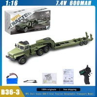 WPL B36-3 RC Trucks 1:16 Full Scale Military Truck Transport Vehicle Trailer RC Climbing Car Children Adult Gifts Toys 1