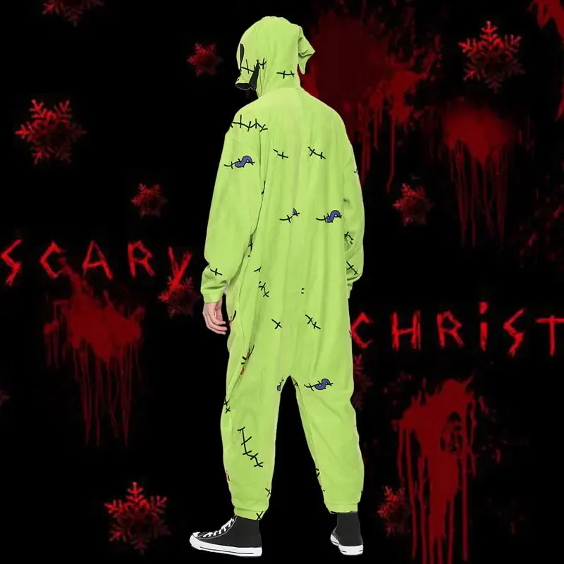 Men's Nightgown Halloween Cosplay Costumes Jumpsuit Onesies Long Sleeve Lingerie Homewear Fluffy Pajamas Loungewear Cartoon