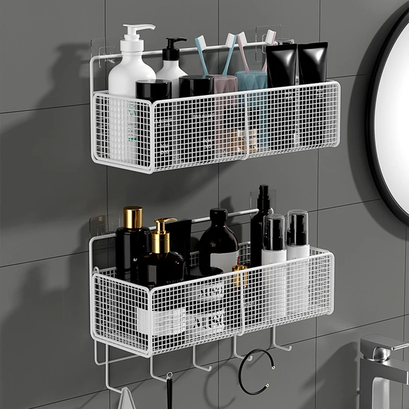 BathroomShelvesNoDrillWallMountCornerShelfShowerStorageRack