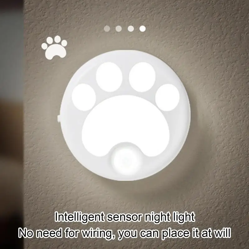 

Motion Sensor LED Night Light USB Rechargeable Cabinet Cat Paw Night Lamp Bedroom Home Closet Aisle Lighting Bedside Nightlight