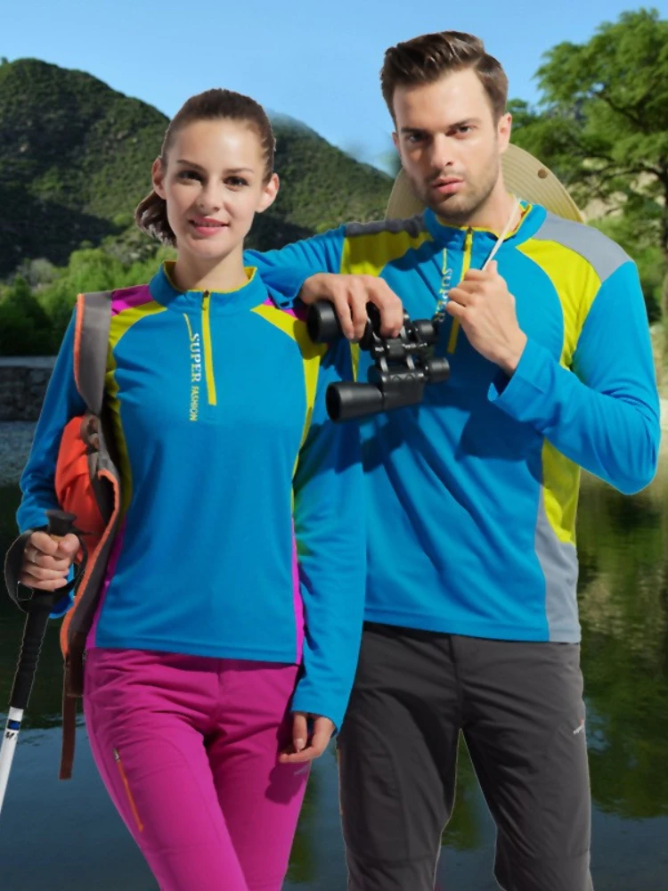 

Футболка Мужская/Женская с длинным рукавом, для спорта на открытом воздухе, походов, контрастных цветов, одежда для бега и фитнеса, весна-осень