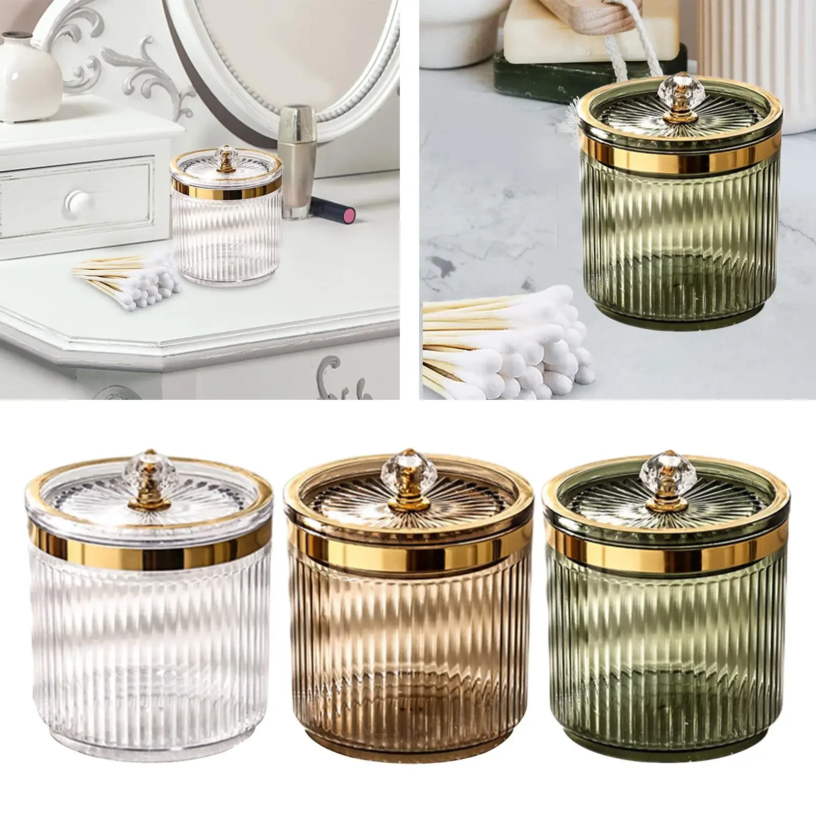 Multifunctional Cosmetic Organizer Dustproof Makeup Cotton Swab Ball Pad Holder Makeup Tool Storage Box Container for Desktop 3