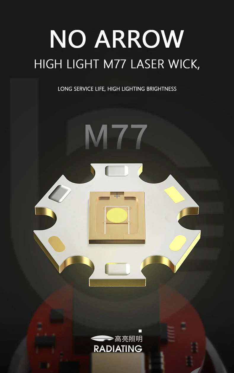 Description Picture 6 of itemPowerful Outdoor Tactical LED Flashlight Super Bright Spotlight Long Range Zoomable Emergency Torch Chargeable Power Display