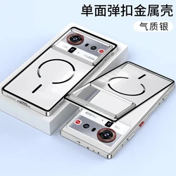 Sleek Aluminium Alloy Magnetic Case with Matte Clear Acrylic Back Cover for ZTE nubia Z80 Ultra (Silver)