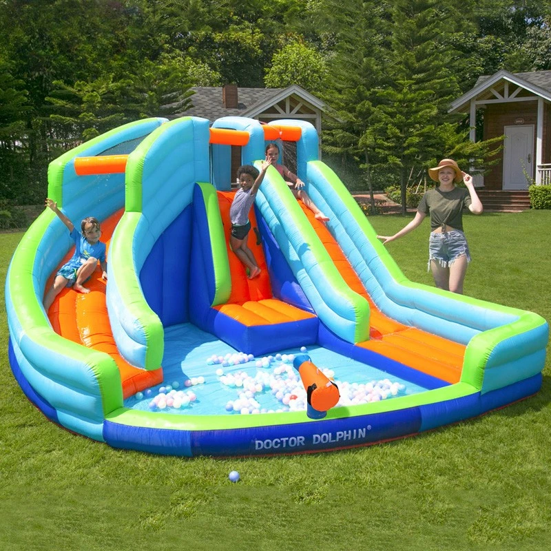 

Children's Inflatable Castle Water Spray Bed Home Indoor and Outdoor Trampoline Protecting Wire Net Naughty Castle