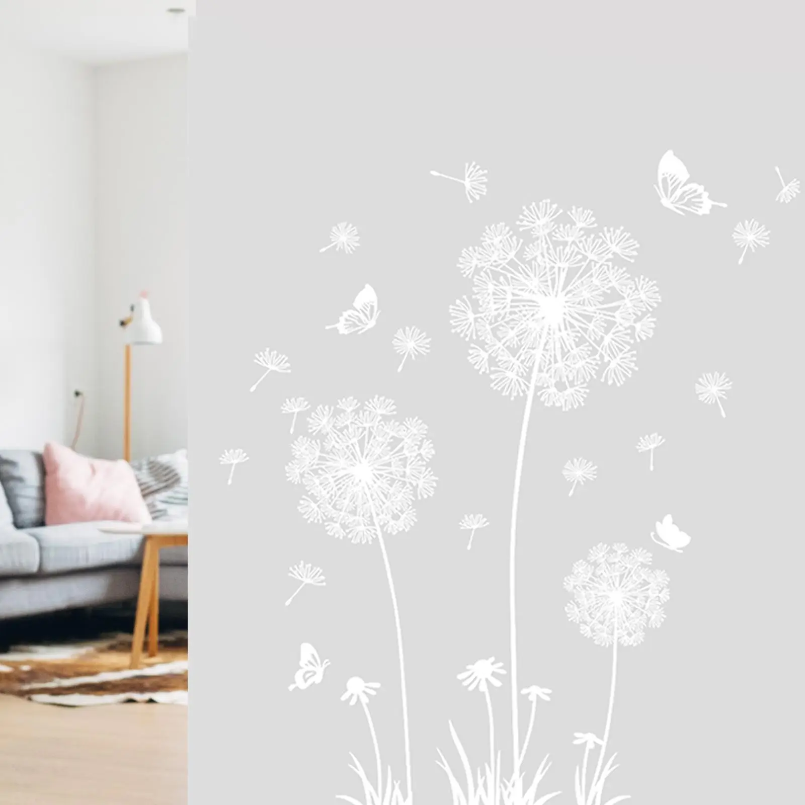 DIY White Dandelion Wall Sticker Decals Waterproof Decorative Peel and Paste Butterflies Flying for Sofa Backdrop Accessory DIY White Dandelion Wall Sticker Decals Waterproof Decorative Peel and Paste Butterflies Flying for Sofa Backdrop Accessory
