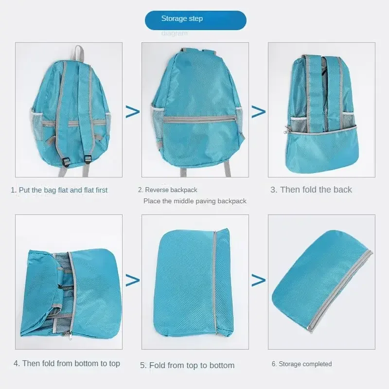 Fold Backpack for Men Large Capacity Travel Storage Bag Outdoor Sports Backpack Waterproof Wear-resistant Backpack Women 4