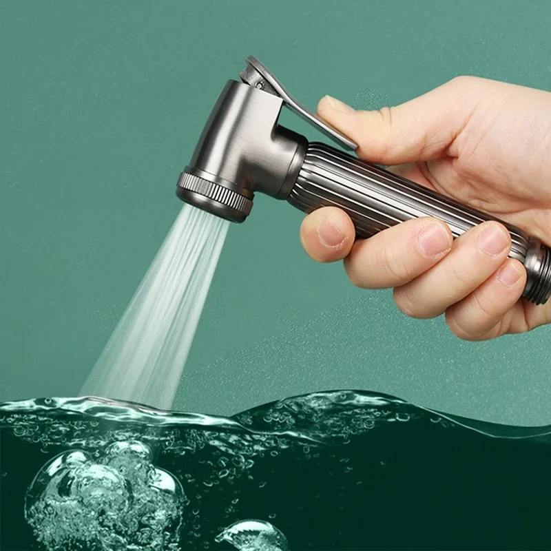 Handheld High Pressure Bidet Gun Set Accessories Bathroom Cleaning Toilet Spray Gun Stainless Steel Bathroom Bidet Accessories 3