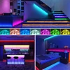 WS2812B Bluetooth LED Strip lights 5050 RGBW Remote control panel+power supply tape diode LED neon night light for room TV 5