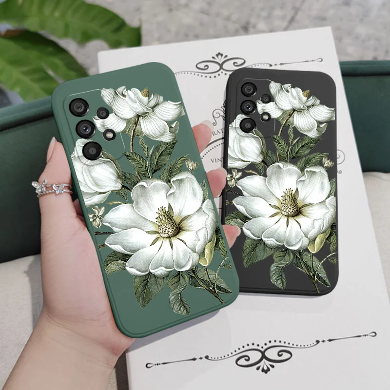 삼성 A54 A34 A24 A14 A15 A25 A35 A55 A73 A53 A33 A23 A13 A03 A04 A04S A72 A52 A32 A22 4G 5G용 야생화 폰 케이스