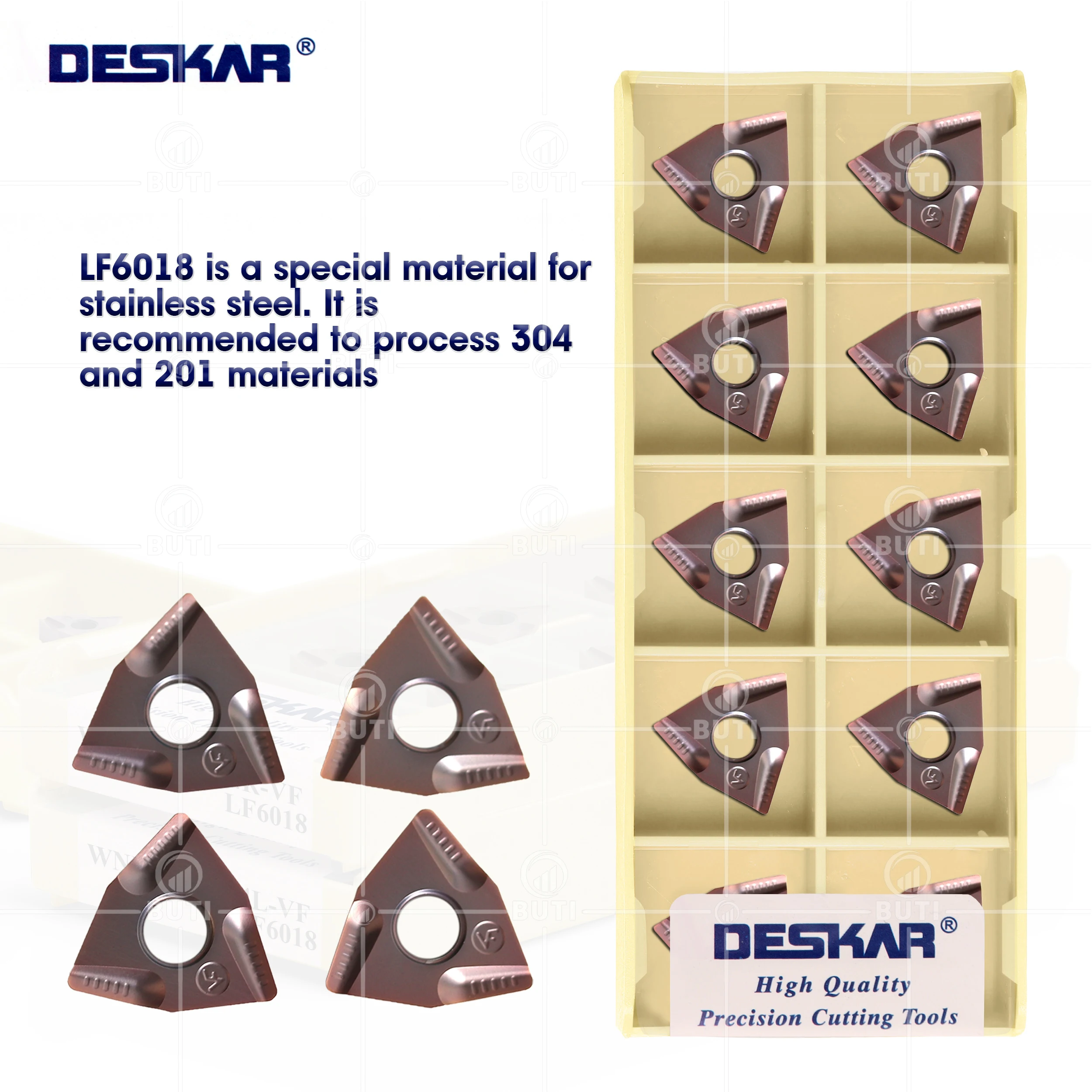 DESKAR 100% оригинальная Φ LF6018 карбидные вставки WNMG080404R-VF LF6018 токарные инструменты с ЧПУ