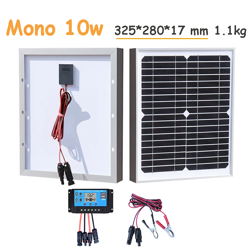 200w 150w 100w 80w 10w panneau solaire rigide 12v chargeur de batterie verre trempé panneau photovoltaïque monocristallin maison camping-car voiture