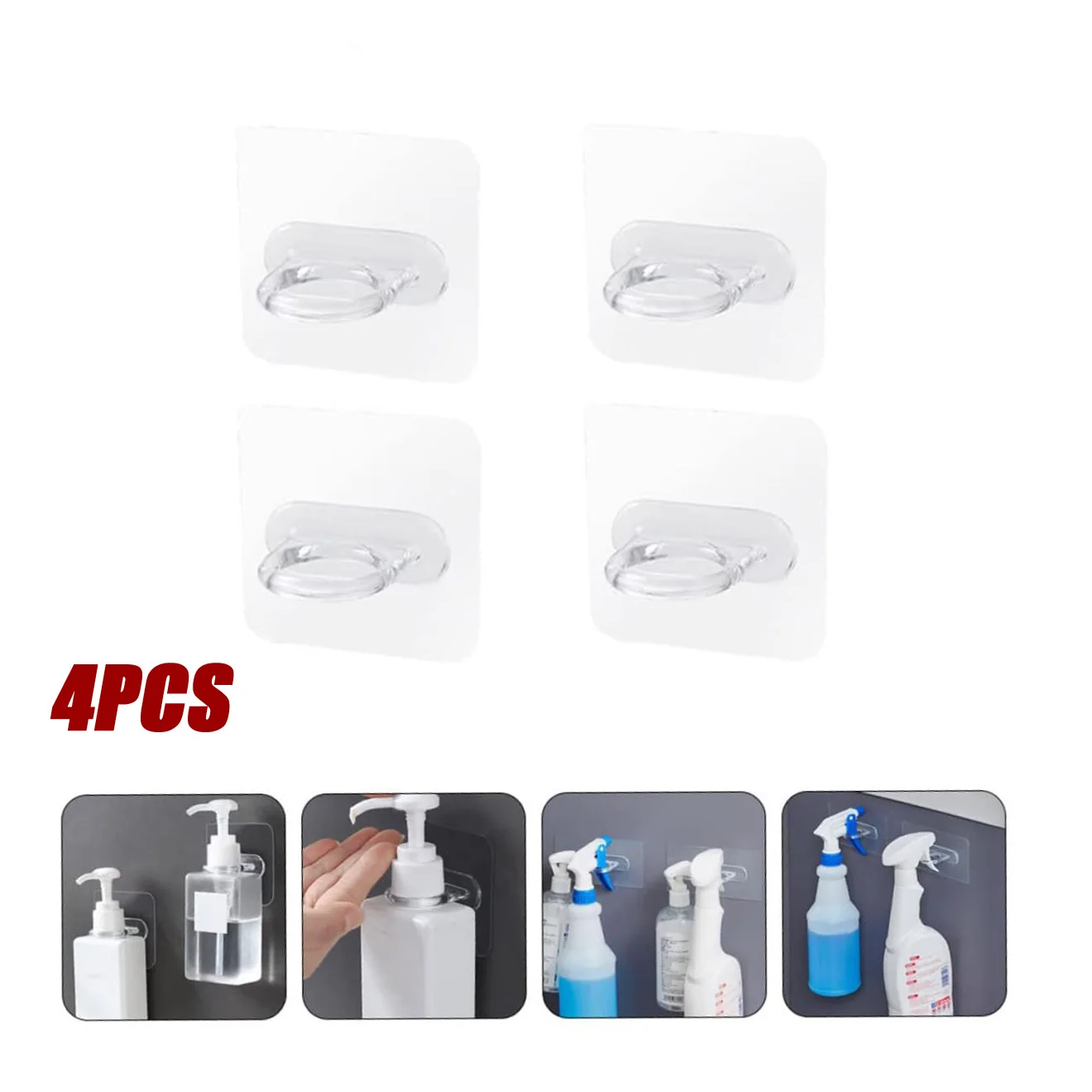 4Pcs Spray Bottle Holder Wall Mount Spray Bottle Hanger Self