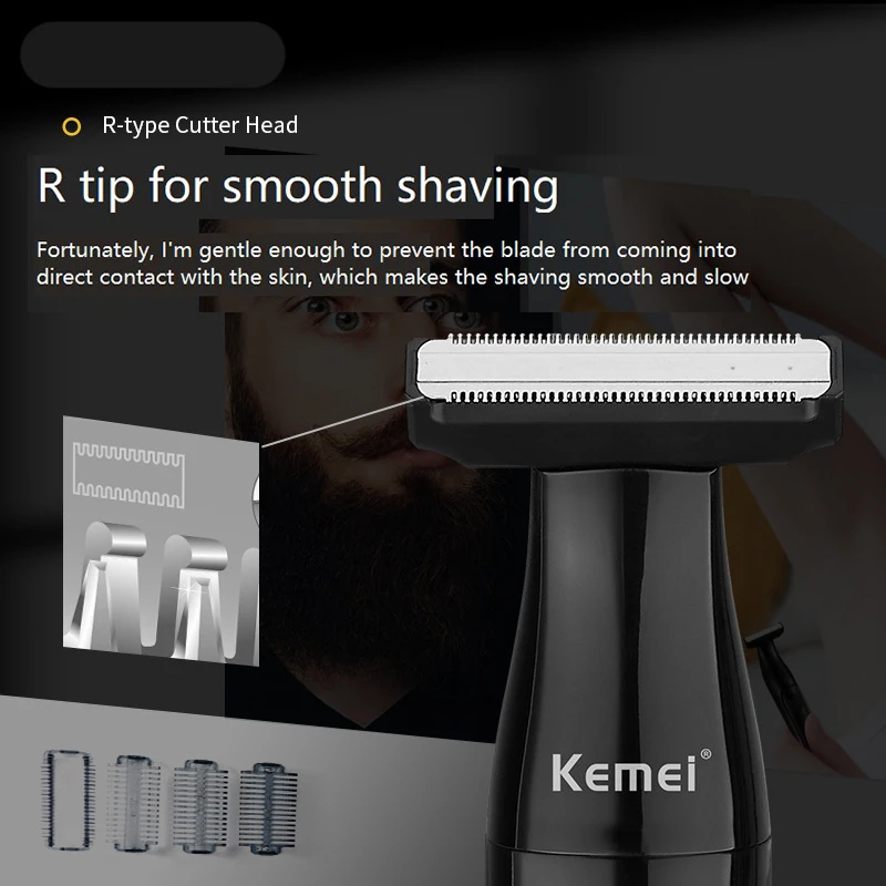 Electric shaver hair trimmer body trimmer Kemei KM-114 washable facial & body electric shaver beard hair trimmer for men grooming bald head shaving machine rechargeable