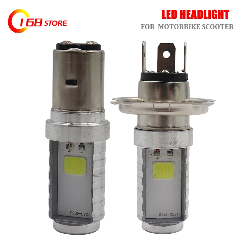 Lampadina LED Per Moto BA20D Ruiandsion - 12-80V Hi/Lo Beam Super Bianca 3000 Lm (1 Pezzo) - 2