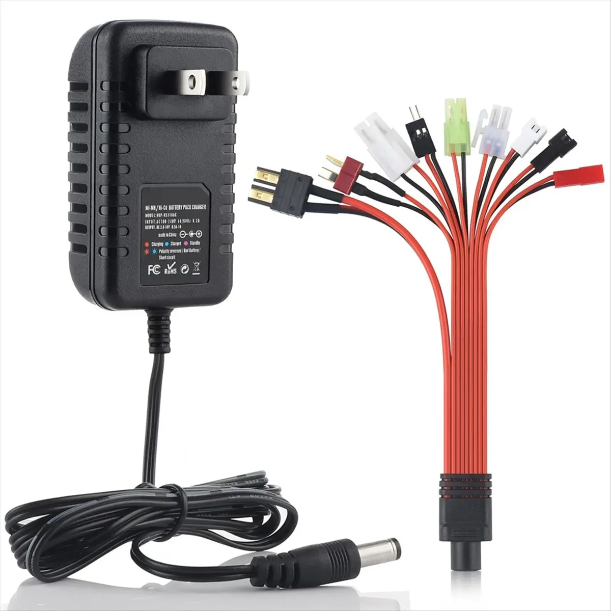 《공장 직판》4.8V 7.2V 8.4V 9.6V NiMH/NiCD용 9-In-1 RC 배터리 충전기, 2.4V-12V NiMH/NiCD 배터리 팩용 RC 자동차 충전기