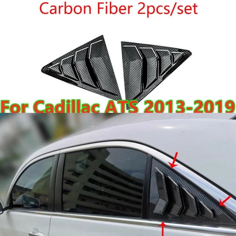 

ABS Carbon Fiber Car Rear Side Vent Window Scoop Louver Cover Trim For Cadillac ATS 2013 2014 2015 2016 2017 2018 2019