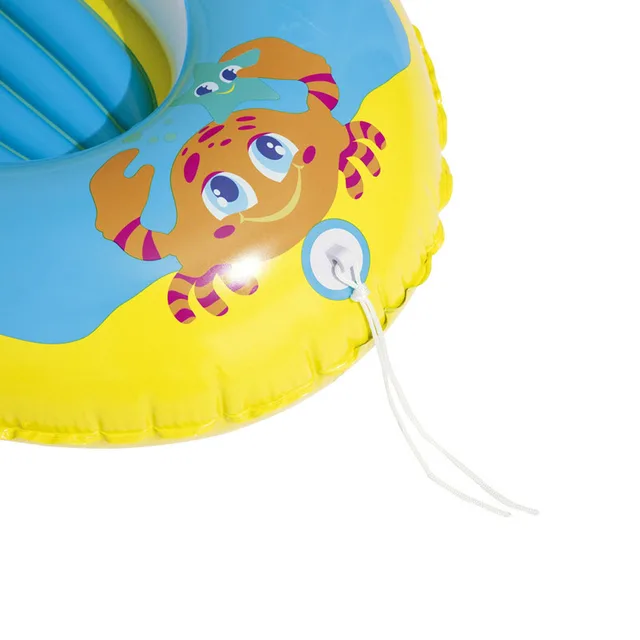 Summer Water Inflatable Cartoon Pattern Children's Kayak With Armrests Soft Bottom Play Water Swimming Ring Seat Floating Boat 5