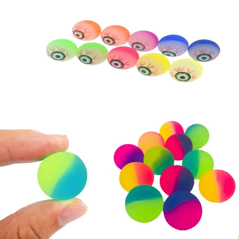 

20PCS Rubber Bicolor Elastic Ball Terrifying eyeball Bouncing Ball Kid Sport Game Elastic Jumping Ball Halloween Decoration toy