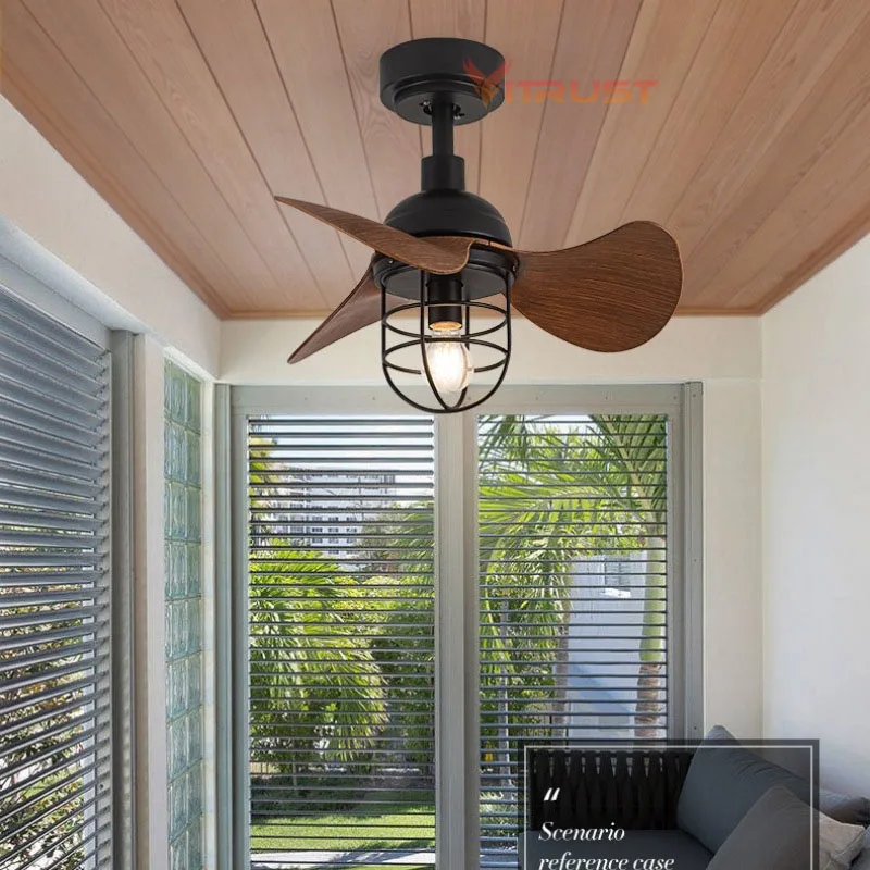 Mini Ceiling Fan Lamp Light LED Small Explosion Proof Industrial Fan 22in 42inch Bedroom Dining Room Remote 110V 220V