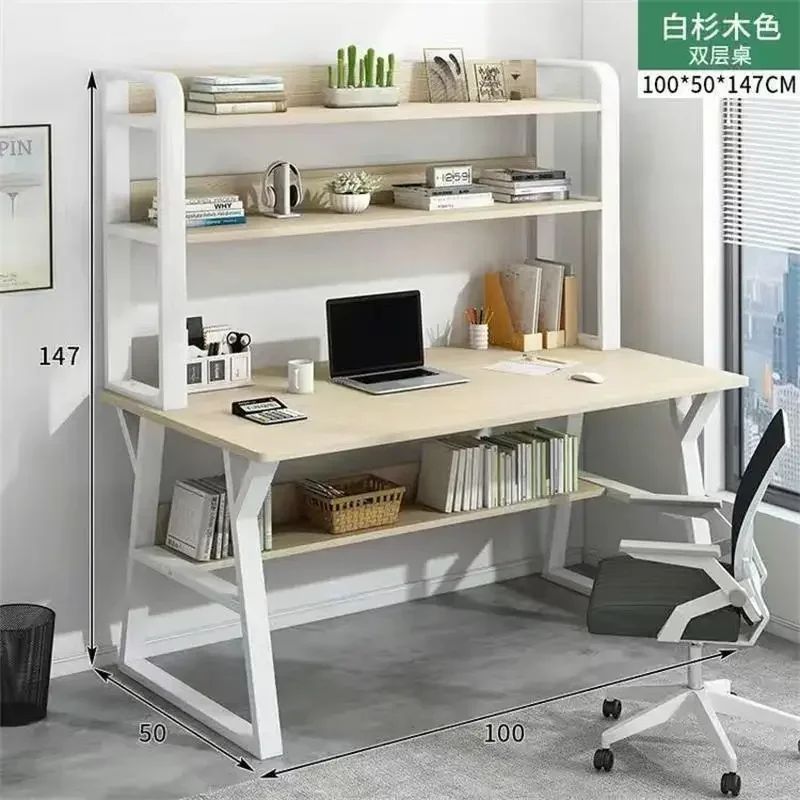 

SH Aoliviya Official New Popular Desk Bookshelf Combination Integrated Desktop Computer Desk Home Study Table Bedroom